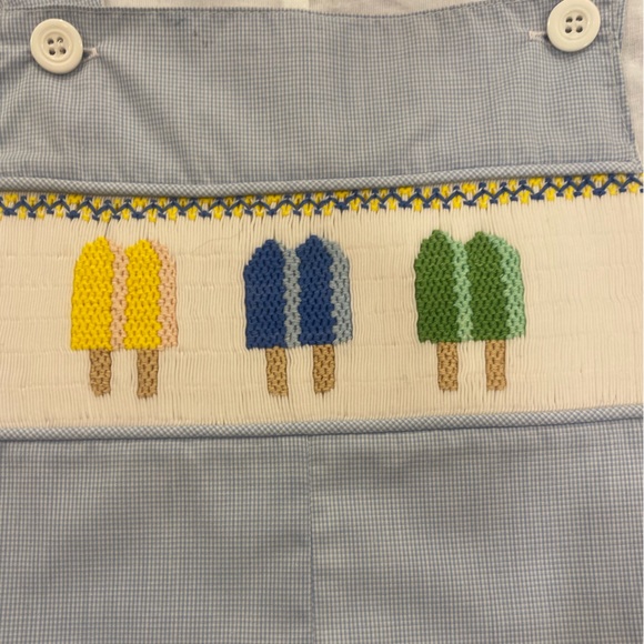 Smocked Popsicle Shortalls - Picture 2 of 4